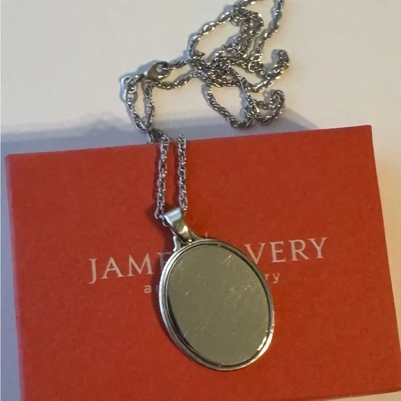 Retired James Avery Sterling Silver medallion Pendant & 18” Necklace - Picture 2 of 5